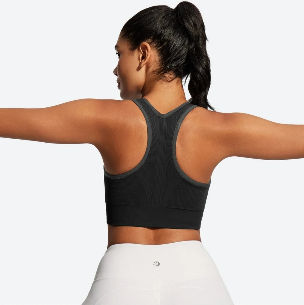 Women's Size XXXL High Impact Racerback Sports Bra Padded Black - Picture 3 of 10